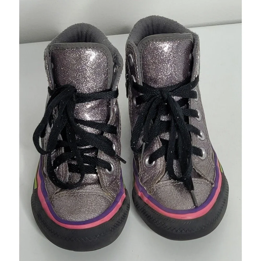 Converse Chuck Taylor All Star Iridescent Glitter Girl Sz 12 High Top Sneakers